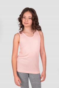 Podkoszulka dziewczęca - łosoś , prążek