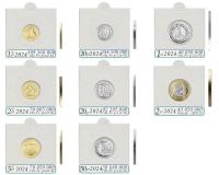 Komplet monet obiegowych 2024 r. 8 sztuk + holdery