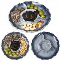 TALERZ SALATERKA PÓŁMISEK TACA DO PRZEKĄSEK SOSÓW DZIELONY 25cm BŁĘKITNY