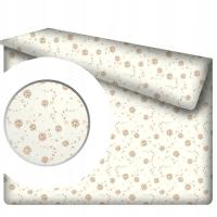 Prześcieradło bez gumki jasne w kwiaty dmuchawce beżowe 140x200 cm