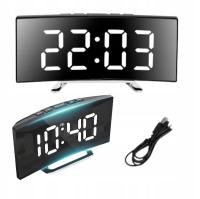 БУДИЛЬНИК ЭЛЕКТРОННЫЕ ЧАСЫ БОЛЬШОЙ ДИСПЛЕЙ ЗЕРКАЛО СВЕТОДИОДНЫЙ ТЕРМОМЕТР ДАТА