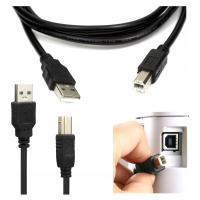 Kabel USB do USB B do Drukarki Skanera HP CANON EPSON BROTHER czarny 1,8m
