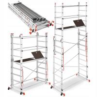 Алюминиевые строительные леса многофункциональные дорожные складные HIGHER Velly 2x7