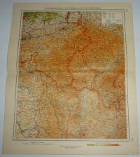 Карта Франции Бельгия Рейнланд 1934 Минерва Атлас