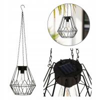 Lampa solarna WISZĄCA latarnia NASTROJOWA na balkon taras DEKORACYJNA 60 cm