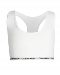 CALVIN KLEIN DZIEWCZĘCY BIUSTONOSZ SPORTOWY BIAŁY Z LOGO 116-122CM 1JSG