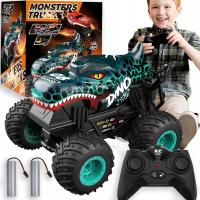 ZDALNE ZABAWKA SAMOCHODOWA Z DINOZAUREM, ZDALNIE STEROWANY DINOZAUR Z LED