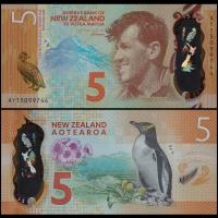 Новая Зеландия 5 доллар 2015 p-191A UNC