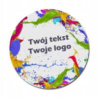 Podkładka pod mysz myszkę OKRĄGŁA z TWOIM NADRUKIEM TEKSTEM logo reklama