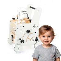 DREWNIANY CHODZIK PCHACZ MANIPULACYJNY MULTIMEDIALNA STACJA ZABAW SORTER