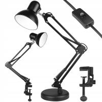 Светодиодный настольный светильник для рисования, регулируемый черный стоячий зажим E27