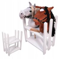 КОНЮШНЯ ХОББИ ЛОШАДЬ ДЛЯ ЛОШАДЕЙ СТОЙКА ДЛЯ 2 ЛОШАДЕЙ ДЕРЕВЯННЫЙ ОРГАНАЙЗЕР