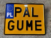 Tablica Rejestracyjna PAL GUME Żółta Zabytek Motocyklowa