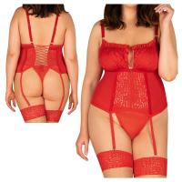 Корсет Obsessive Blossmina красный