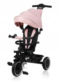 Rowerek trójkołowy obracany przód tył pasy wolne koło LIONELO BERRY Pink Ro