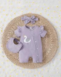 FIOLETOWY KLASYCZNY RAMPERS WZÓR NADRUK OPASKA SHEIN 56