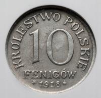 8906. Królestwo Polskie, 10 fenigów 1918 - RZADKIE