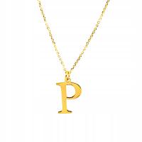Złoty naszyjnik z literką P litera P próba 585 14k