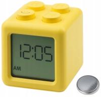 Budzik Elektroniczny Zegar Cyfrowy KLOCEK Żółty na baterie Ecolight