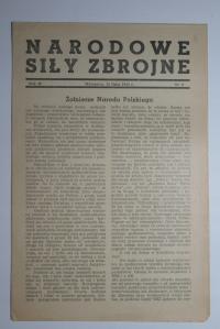 Pismo Narodowe Siły Zbrojne Nr 9, 14 VII 1944 r. KONSPIRACJA PODZIEMIE, NSZ