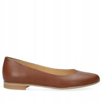 BALERINKI- BALERINY CYNDI 155 BRĄZ - KASZTANOWY SKÓRA 38