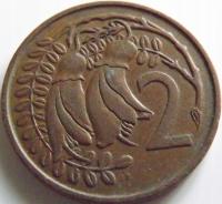 Nowa Zelandia 2 centy 1967 , kwiaty st. 2-/3+