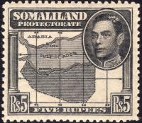 kol.bryt.Somaliland KGVI 5 Rupii czysty *