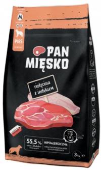 Пан мясо сухой корм для собак телятина с индейкой хруст М 3 кг