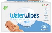 WATERWIPES CHUSTECZKI NAWILŻONE 99% WODY 9 x 60 = 540 szt. WATER