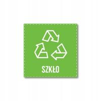 Naklejka recykling segregacja SZKŁO 10cm