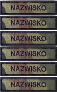 Nazwisko NAME PATCH IMIENNIK NA MUNDUR WZ2010 US22 x 6 SZTUK