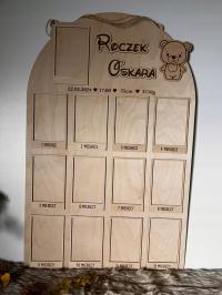 tablica na zdjęcia, roczek, mój pierwszy roczek, zdjęcia, rok,dekoracja,miś