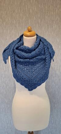 M Chusta 130x70cm rękodzieło niebieska.