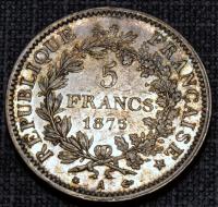 FRANCJA - 5 FRANKÓW 1875 , s1