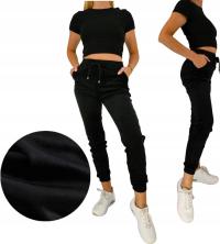 Велюровые брюки черные карманы велюр * L / XL*