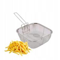 KOSZYK DO SMAŻENIA FRYTEK RYB MIĘSA 23x23cm Stal Nierdzewna SITKO