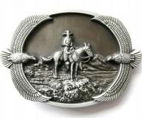 Kowboj z orłami klamra kopla do pasa stare srebro