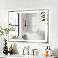 Lustro LED 80x60 do Łazienki z Podświetleniem, Dotykowy Włącznik, Srebrna Rama