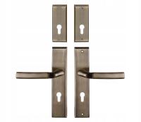 KLAMKA ZEWNĘTRZNA+SZYLD ZEUS 92MM LEWA PATYNA