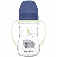 CANPOL BUTELKA ANTYKOLKOWA 240ML SMOCZEK 3m+ UCHWYTY ŚWIECĄCE W CIEMNOŚCI