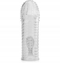 NAKŁADKA NA PENISA PRZYLEGAJĄCA jak prezerwatywa Z WYPUSTKĄ do łechtaczki