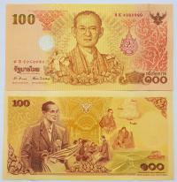 Таиланд 100 Bhat 2011 P-124A UNC памятный