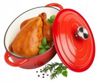 Чугунная эмалированная сковорода 6,4 л глубокая гусиная печь с крышкой индукционный газ