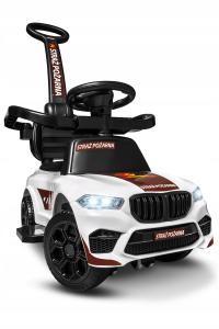 Jeździk sportowy MIĘKKIE KOŁA EVA 4w1 MX5 z rączką do pchania dźwięki LEDy