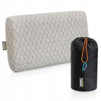 Poduszka podróżna, turystyczna pianka memory JOHNNY ADVENTURE SZARA KRATA