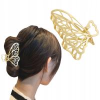 Золотая пряжка бабочка заколка для волос челюсть бабочка ажурные Крылья