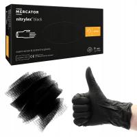 Rękawiczki nitrylowe CZARNE MERCATOR NITRYLEX black AQL 1.5 r. XS 100 szt.