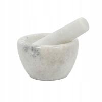 Moździerz kamienny marmurowy biały z tłuczkiem do przypraw 10cm 1szt