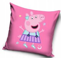 POSZEWKA NA PODUSZKĘ 40x40 ŚWINKA PEPPA RÓŻOWA WELWET VELVET MIĘKKA