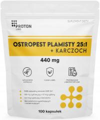 Proton Labs OSTROPEST PLAMISTY 25:1 + KARCZOCH 440mg Sylimaryna 80% Wątroba